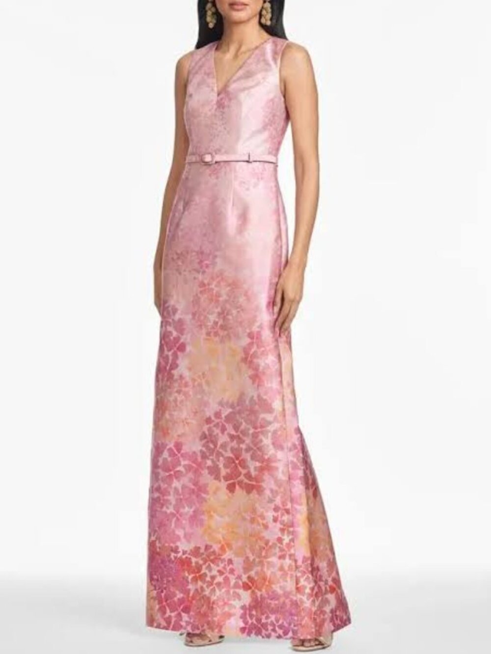 NWT Sachin + Babi Adellyn Floral Gown - Light Pink Sunset Hydrangea Women's 14